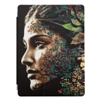 Woman's Face Made of Leaves and Flowers Digital iPad Pro Cover