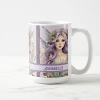 Cottage Fairy in Soft Purple and Green 15 oz Mug