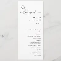 Delicate Calligraphy Modern Romantic Wedding Program