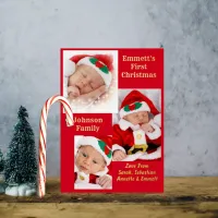 Three Photo Baby 1st Christmas Family Candy Card