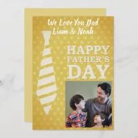 Instagram Photo Tie Golden Dots Fathers Day Card