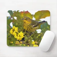 Stunning Cape May Warbler Songbird on Mahonia Mouse Pad