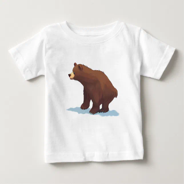 Brown bear walking on the snow baby T-Shirt