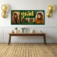 Modern Green Gold Graduation Photo Collage  Banner