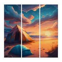 Camp at Sunrise Triptych