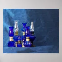 Blue Glass Lamps Poster