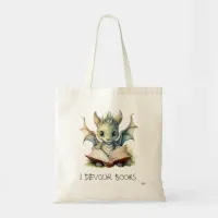 *~* READING devour BOOKS AP88  Pastel Baby Dragon Tote Bag