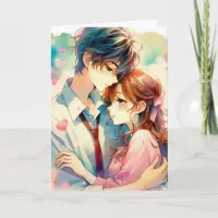 Cute Anime Themed Personalized Valentine's Day Card