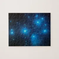 Pretty Aqua Blue Pleiades Celestial Photo Jigsaw Puzzle