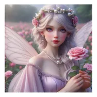 Beautiful June Fairy in Roses Acrylic Print