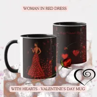 Woman in Red Dress Valentine's Mug