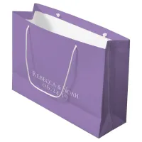 Simple Minimalist Elegant Lavender Text Wedding Large Gift Bag