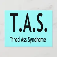 Funny Tired Syndrome Typography Postcard