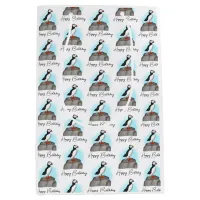 Personalized Happy Birthday Puffin Medium Gift Bag