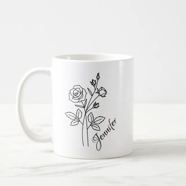 Personalized Birth Flower With Name -JUNE Coffee Mug