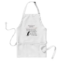 Zoom Meeting Wine Tip Funny Quote with Cat Adult Apron