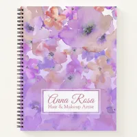 *~* Rose Floral Lavender & Pink Pastel Watercolor Notebook