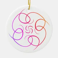 Pink Loopty Loo Mandala #9 Ceramic Ornament