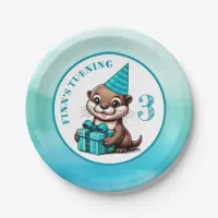 Boy's Birthday Party Otter Themed Personalized Paper Plates