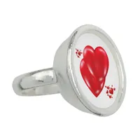 Simple Red Hearts on White Happy Valentine's Day | Ring