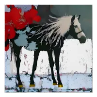 Floral Horse Poster