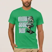 Happy St Patrick's Day Pinup Girl with Shamrock T-Shirt