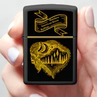 Buffalo Silhouette With Mountains Design r Zippo Lighter