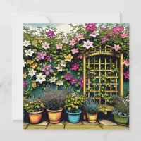 Pretty Outdoor Trellis and Pots of Plants