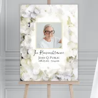 White Hydrangea Watercolor Celebration of Life Foam Board