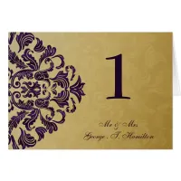 purple Elegant table seating card