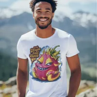 Joyful Cartoon Dragon Fruit  Character Beaming T-Shirt