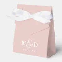 Blush Classic Modern Monogram Wedding Favor Boxes