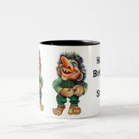 Scandinavian Funny Troll Illustration Watercolor Two-Tone Coffee Mug