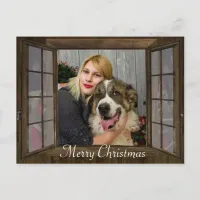 Personalized Photo Window Christmas Postcard