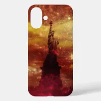 Lady Liberty red and yellow stars iPhone 16 Plus Case