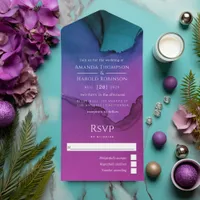 Flowing Luxury Ink Wedding All In One Invitation