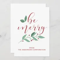 Be Merry Simple Business Holiday Greeting Invitation