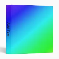 Diagonal Rainbow Gradient Blue to Green 3 Ring Binder