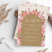 Boho Wildflower Sweet 16 Birthday Pretty Floral Invitation