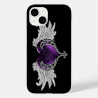 Goth Purple Heart with Angel Wings Case-Mate iPhone 14 Case