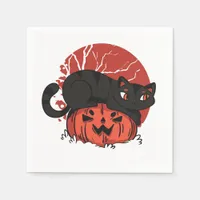 Black Cat Halloween Napkins