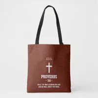 Burgundy Pattern Bible Chapter Verse Christian Tote Bag