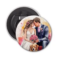 Beautiful Wedding Couple Watercolour Bottle Opener