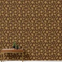 Geometric Squares And Rectangles Brown Bronze Wallpaper
