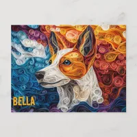 Basenji Paper Quilling Art Dog Portrait Postcard