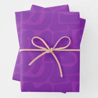 Trendy Modern Bright Colored Purple & Pink Wrapping Paper Sheets