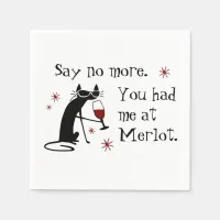 You Had Me at Merlot Funny Wine Pun Napkins