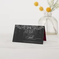 Gothic Scrollwork Wedding Table Burgundy ID866 Place Card