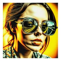 Cool Lady in Sunglasses Reflection of a Road Acrylic Print