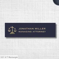 Attorney Legal Services Scales of Justice Name Tag